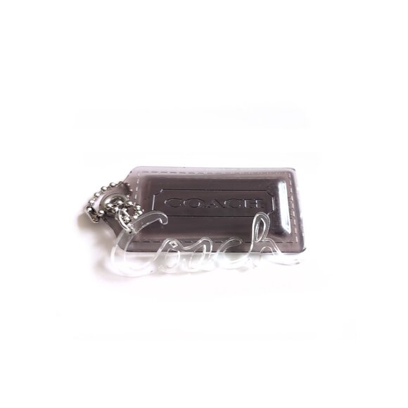 Coach Large Hangtag Smoke Acrylic Tag with Script Coach Logo in Clear Acrylic - Picture 2 of 4